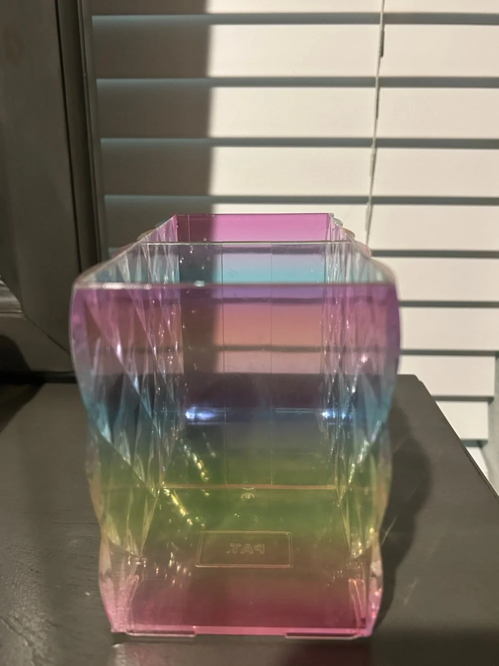 Iridescent Rainbow Pencil Holder or Decorative piece.